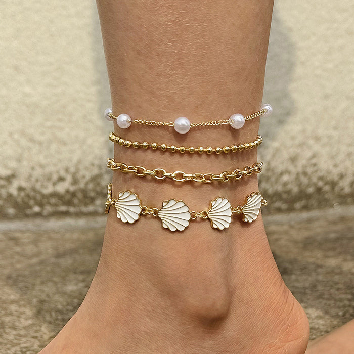 Colorful Beaded Foot Jewelry Set - Bohemian Floral Foot Jewelry