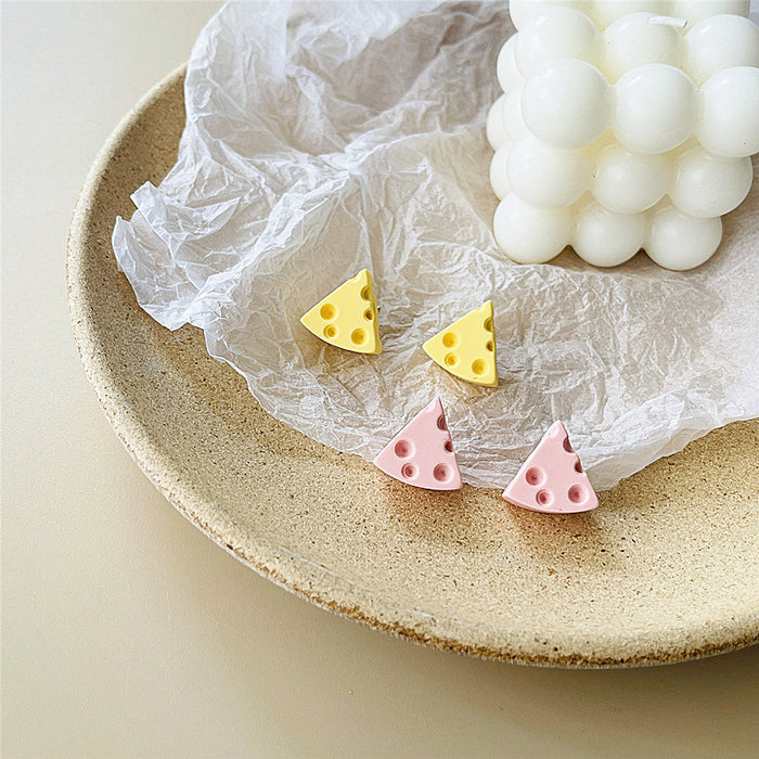 Cheese earrings Korean colorful childlike girl earrings