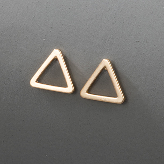 Hollow geometric triangle simple earrings