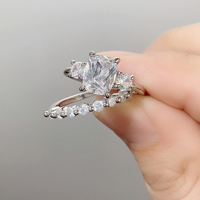 Starlight diamond ring imitation moissanite couple stacking night market stall ring