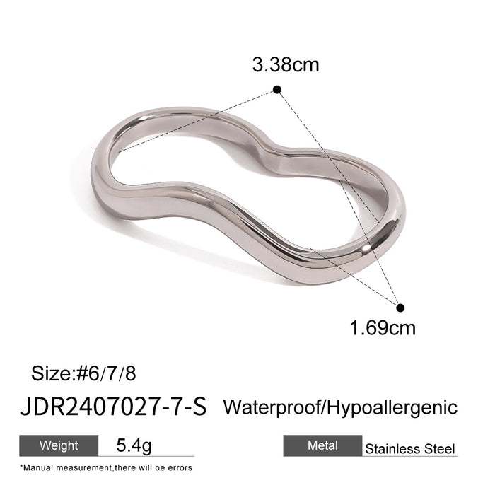 Stainless steel two-finger ring irregular design