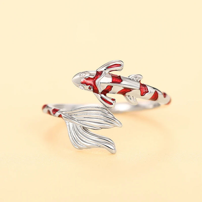 Women's Koi Open Adjustable Personalized Ring