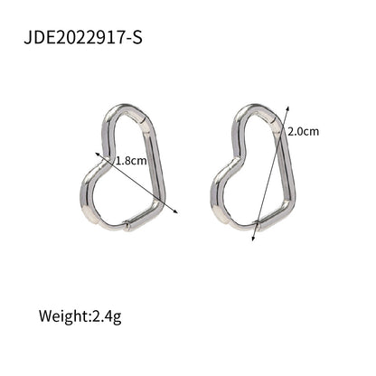 18K Gold Plated Stainless Steel C-Shape Earrings - Fashionable Jewelry