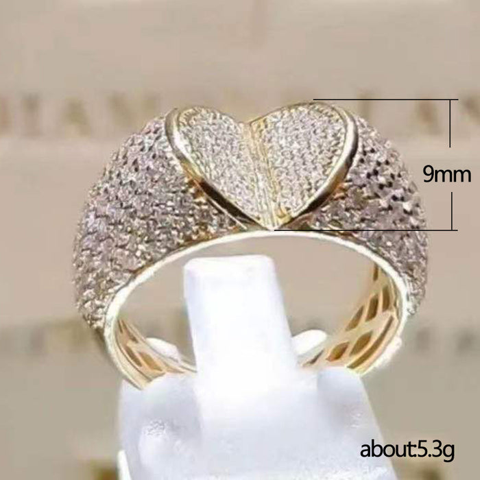 Anillo de fábrica para mujer con brillantes diamantes en forma de corazón