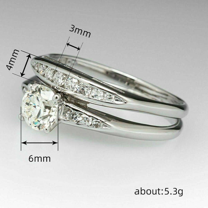 Hot selling zircon rings with double rings and inner inlays