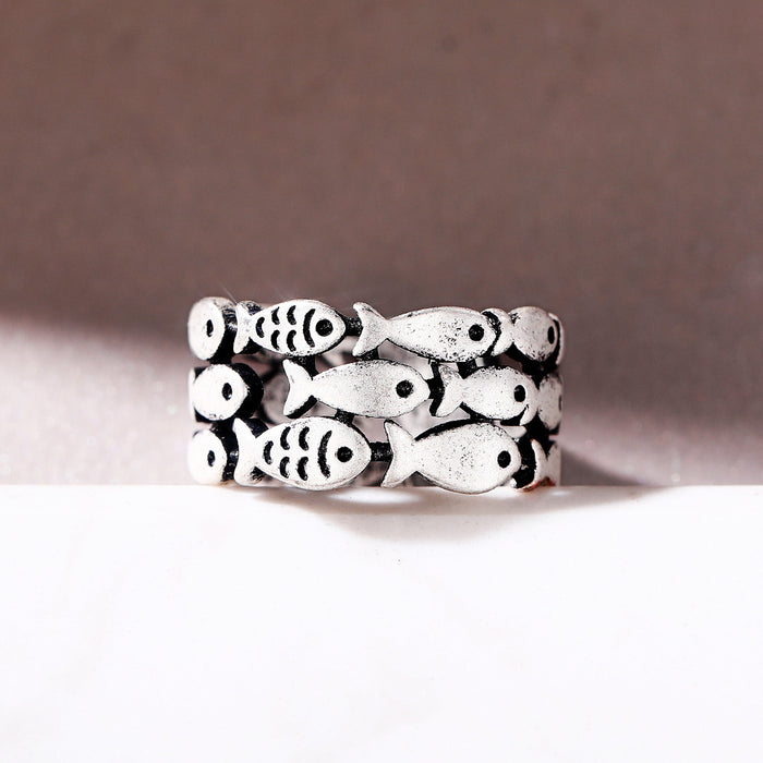 Two-color fish female ring student accessories