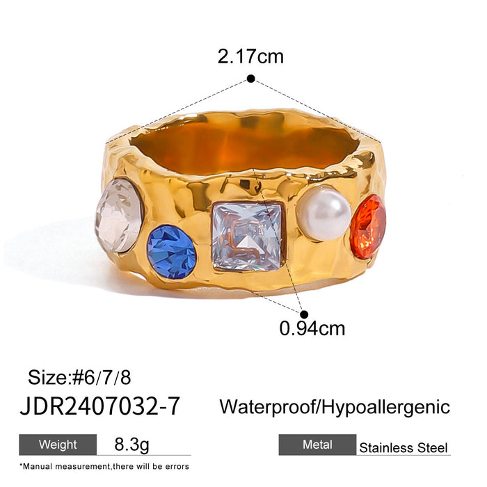 Stainless steel zircon ring