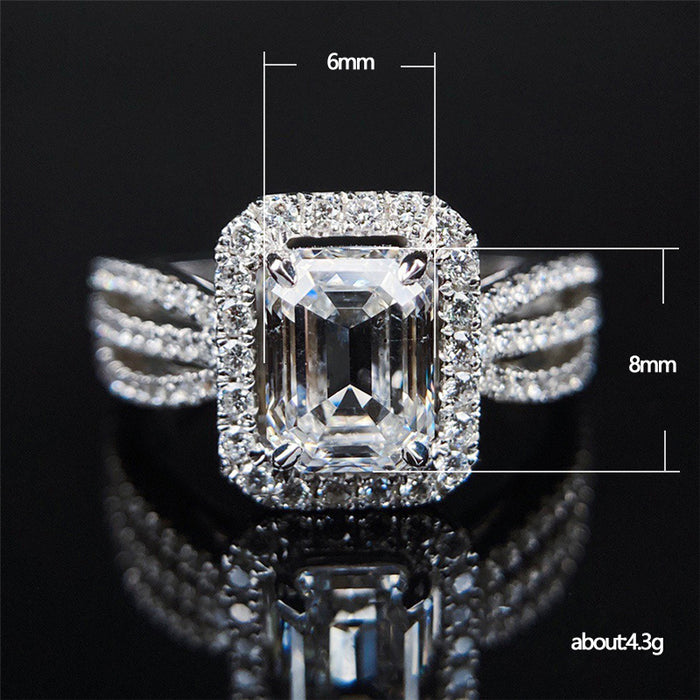 Geometric zircon ring for women individually packaged ring