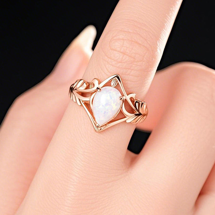 Imitation Opal Exaggerated Palace Wheat Ear Ring for Women