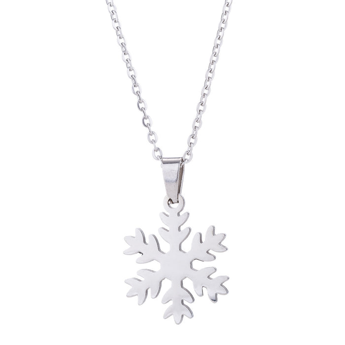 Small snowflake pendant necklace, Christmas light luxury temperament clavicle chain female niche jewelry spot wholesale