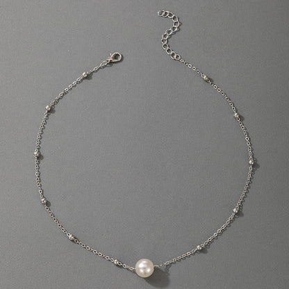 Classic Pearl Beaded Choker Necklace - Elegant and Versatile Design