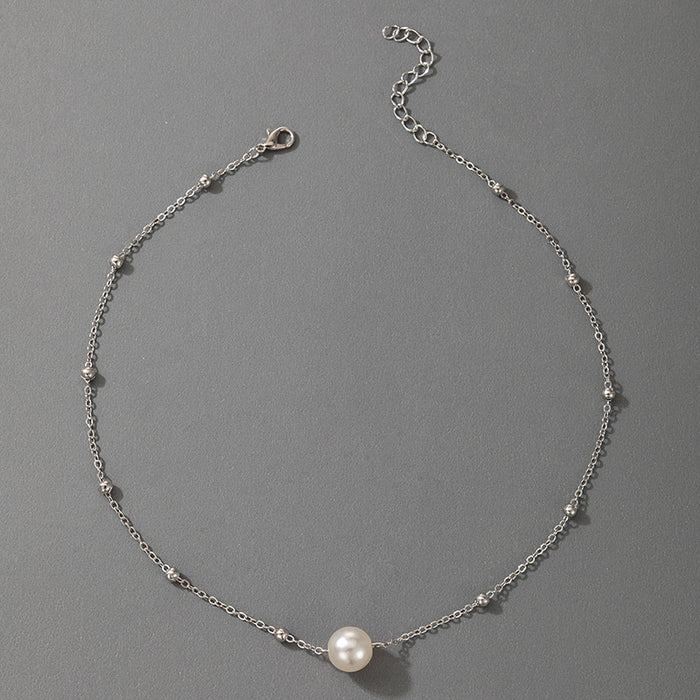 Classic Pearl Beaded Choker Necklace - Elegant and Versatile Design