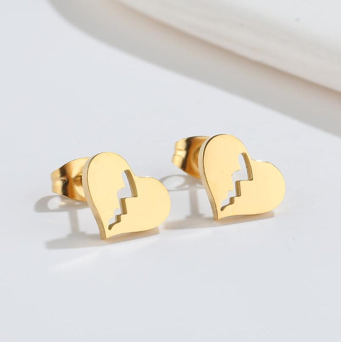 Pendientes de acero inoxidable con forma de corazón de estilo francés: joyas sencillas y elegantes para cualquier ocasión