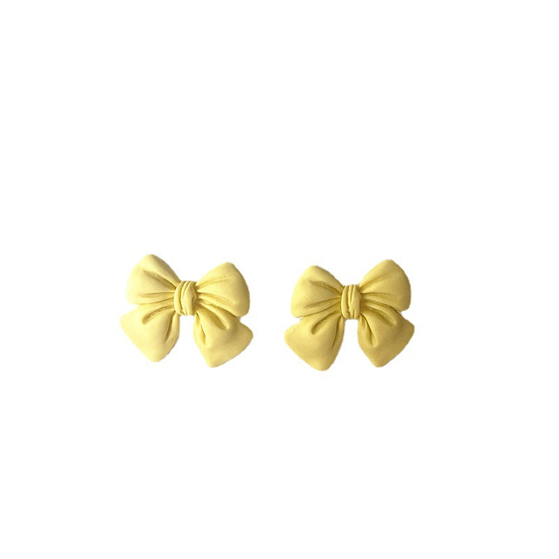 Pendientes de lazo con diseño simple y temperamento, pendientes de aguja de plata S925
