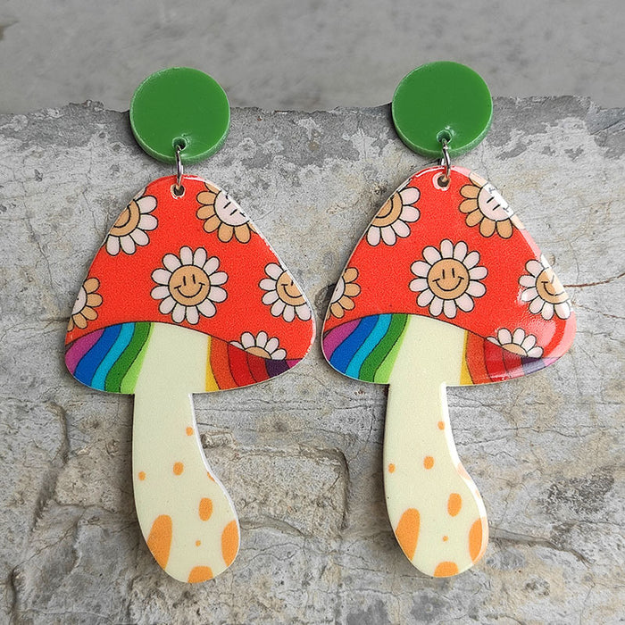 Acrylic mushroom earrings