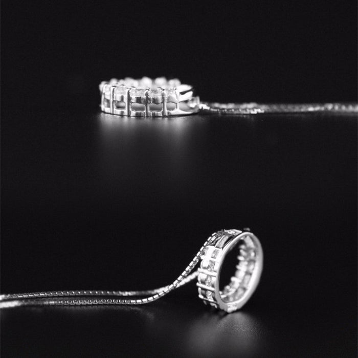 Hollow Circle Pendant Clavicle Necklace Valentine's Day Gift