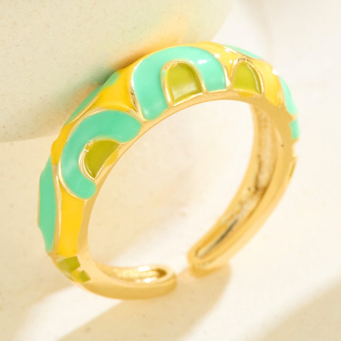 Wholesale colorful enamel leopard print rings