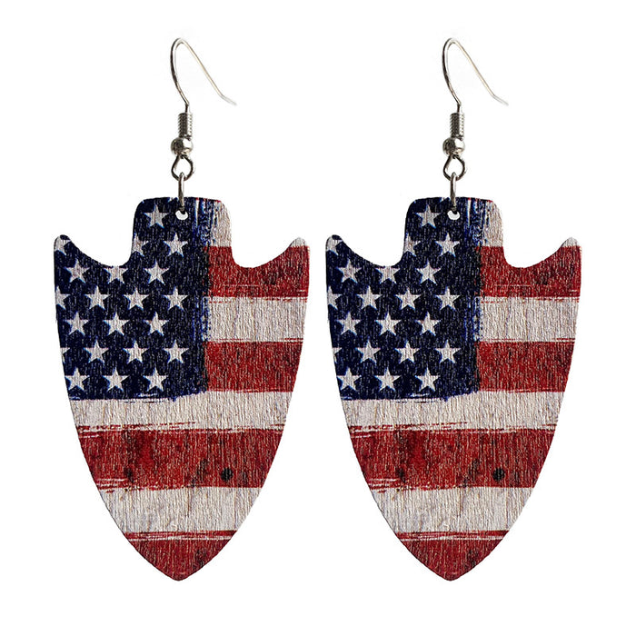 Wooden patriotic earrings