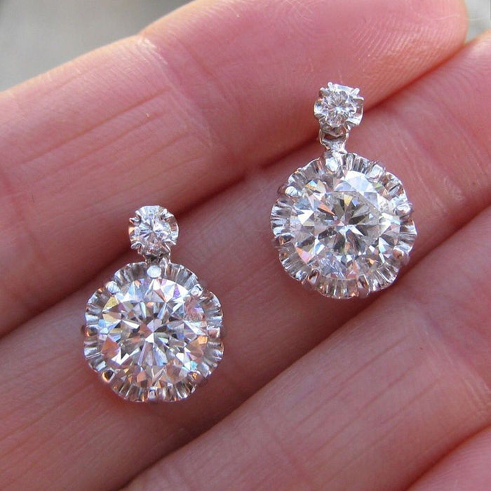 Pendientes de circonitas y diamantes