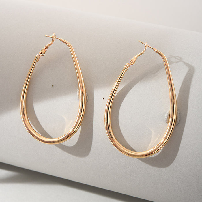 Plain hoop earrings twisted exaggerated earrings