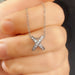 Letter X Pendant Forest Style Clavicle Chain Necklace for Women Students - wallojewerly 