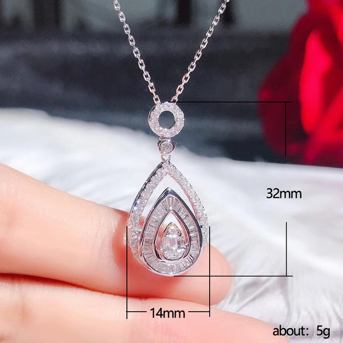 Eight Hearts and Eight Arrows Zircon Drop Pendant Necklace Clavicle Chain