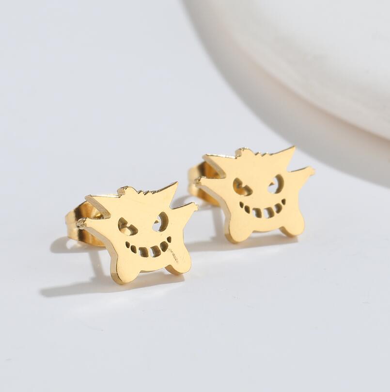 Little monster earrings, cross-border Halloween new fashion personality devil ear bone studs foreign trade accessories wholesale