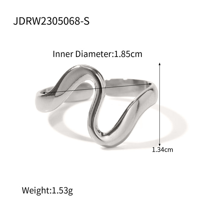 Stainless steel steel color exaggerated open ring