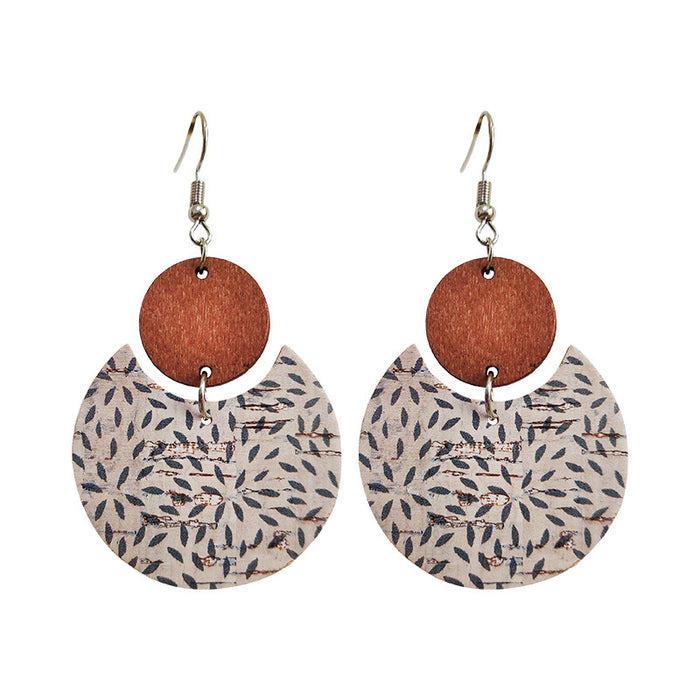 Round wooden earrings