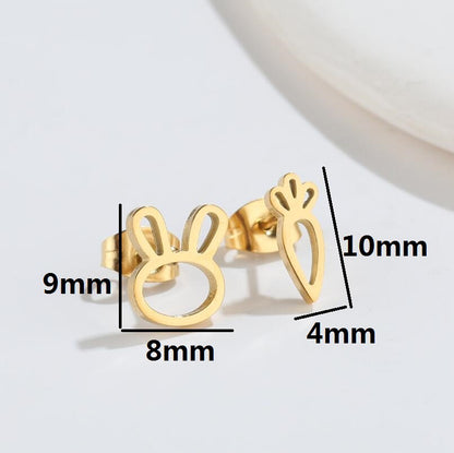 Ghost and Dinosaur Stainless Steel Earrings - 18K Gold Plated Halloween Jewelry