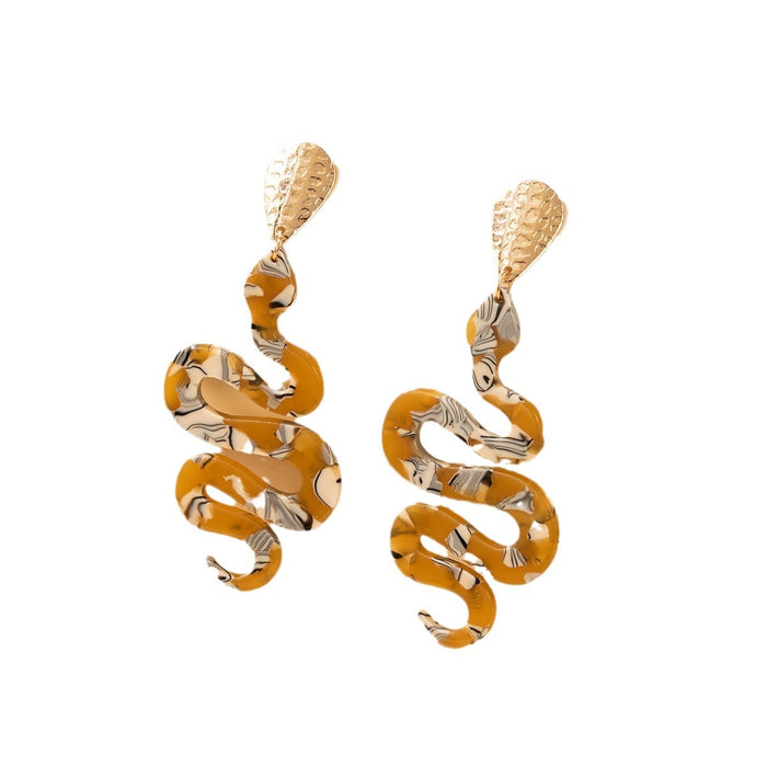 Personalized exaggerated snake earrings metal snake element earrings