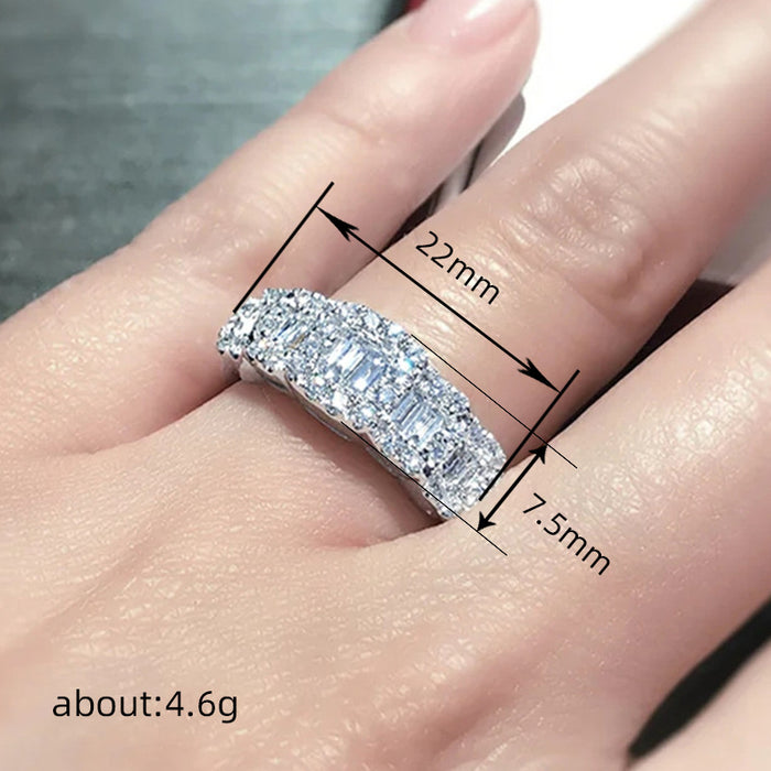Anillos de boda geométricos de alta gama, anillos de compromiso.