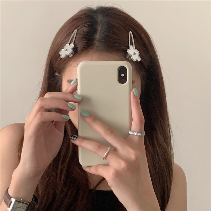 Mirror flower hairpin, fashionable side clip headdress