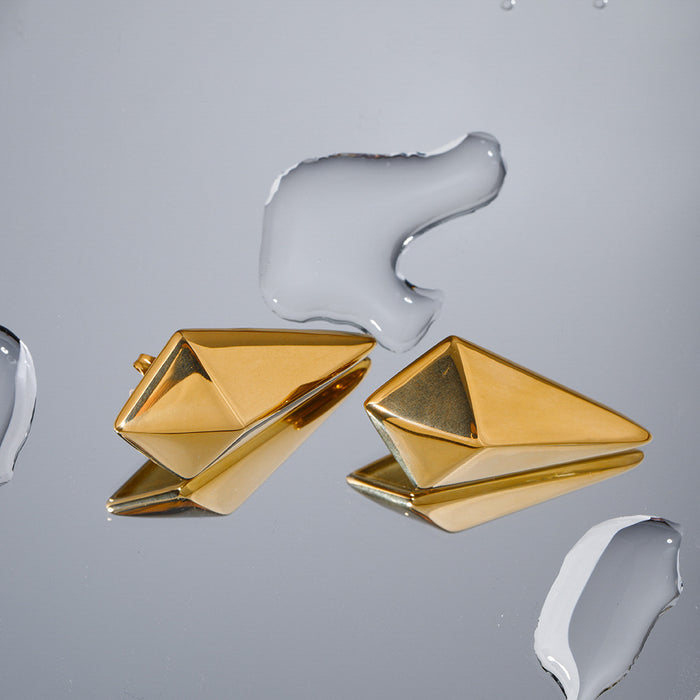 Trending 18K Gold Stainless Steel Long Rhombus Stud Earrings - Cross-Border Jewelry for Wholesale