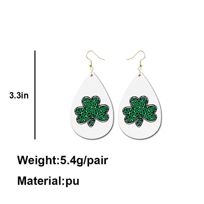 St. Patrick's Day Earrings with Green Polka Dot, Floral, and Car Elements