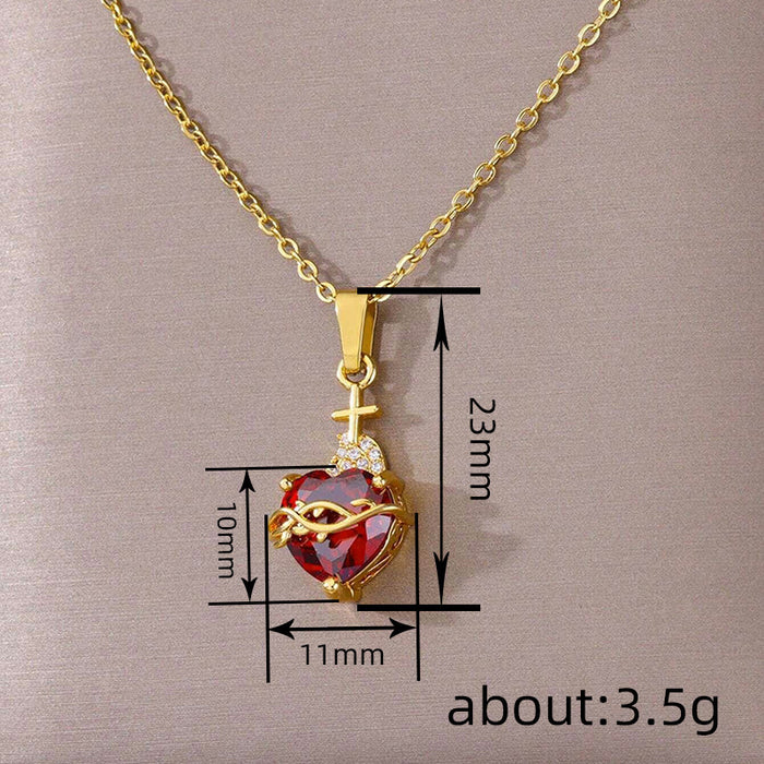 Ruby Heart of Thorns Necklace