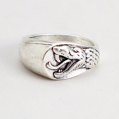 Artistic Vintage Snake & Spider Animal 3D Carved Single-Layer Ring – Butterfly Geometric Handwear