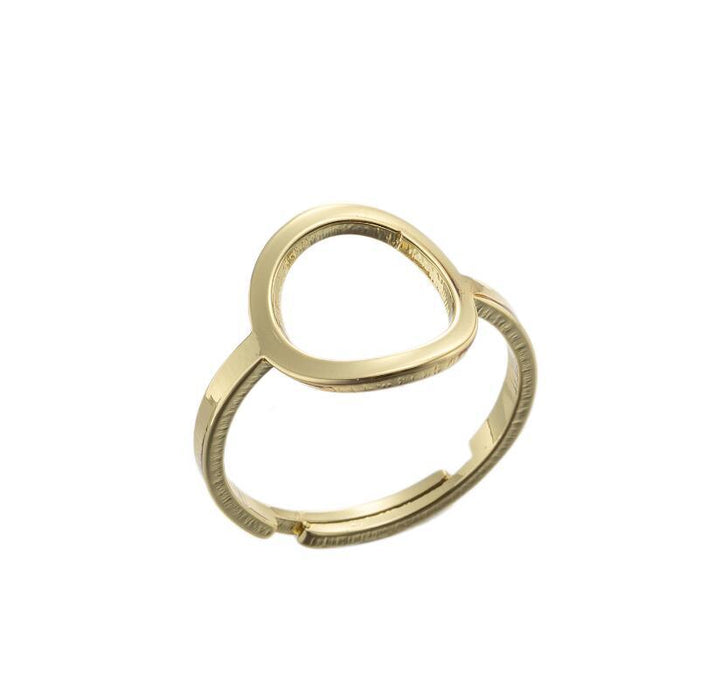 Fashionable 18K gold plated round ring, stainless steel open geometric ring wholesale