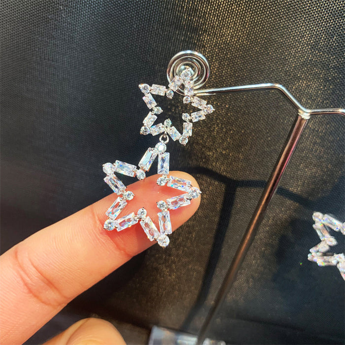 U-shaped ear clips zircon earrings