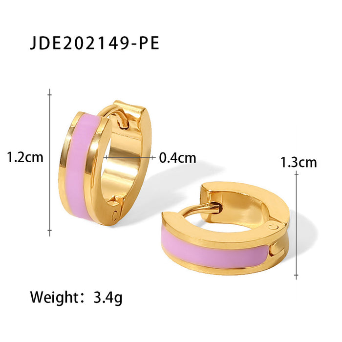 Pendientes de perlas de ginkgo de acero inoxidable bañados en oro de 18 quilates: joyería de moda para mujer