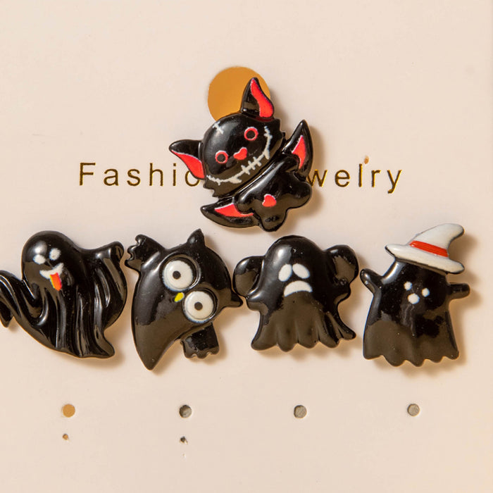 Halloween cartoon fun owl earrings dark bat ghost earrings for women