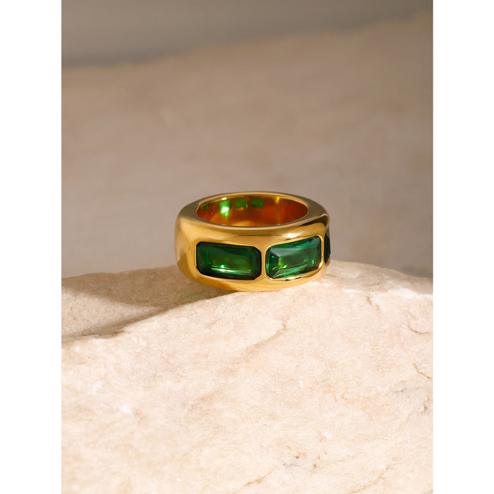 Textured 18K Gold Plated Stainless Steel Ring - Modern and Fashionable