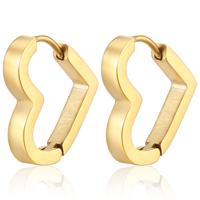 Gold geometric stainless steel earrings for men and women titanium steel hand-polished earrings