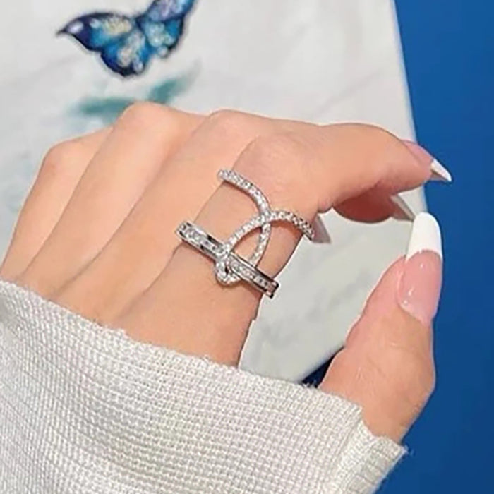 Anillo de moda simple para mujer, estilo moderno, anillo de dedo índice de estudiante