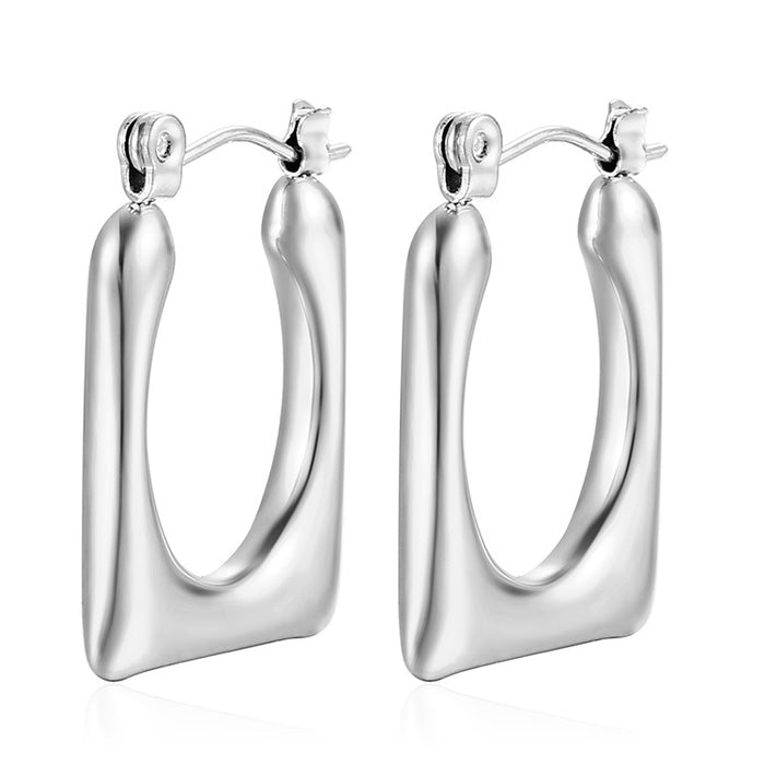 Irregular geometric earrings 18K color-preserving titanium steel earrings