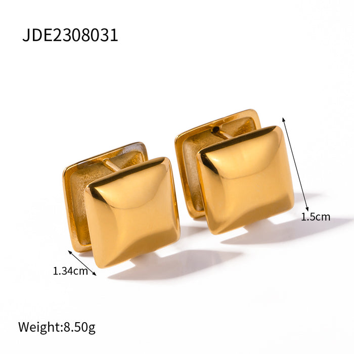 18K Gold Stainless Steel Vintage Minimalist Earrings - High-End Titanium Steel Jewelry