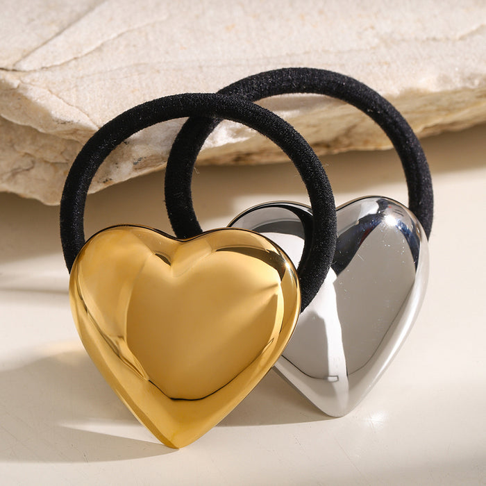 Cross-Border European Stainless Steel Hair Tie - High-End INS-Style Titanium Steel Metal Ponytail Elastic Hairband