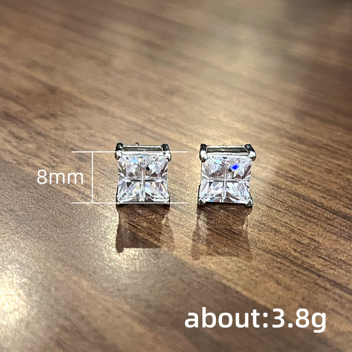 All-match earrings square zircon earrings for women