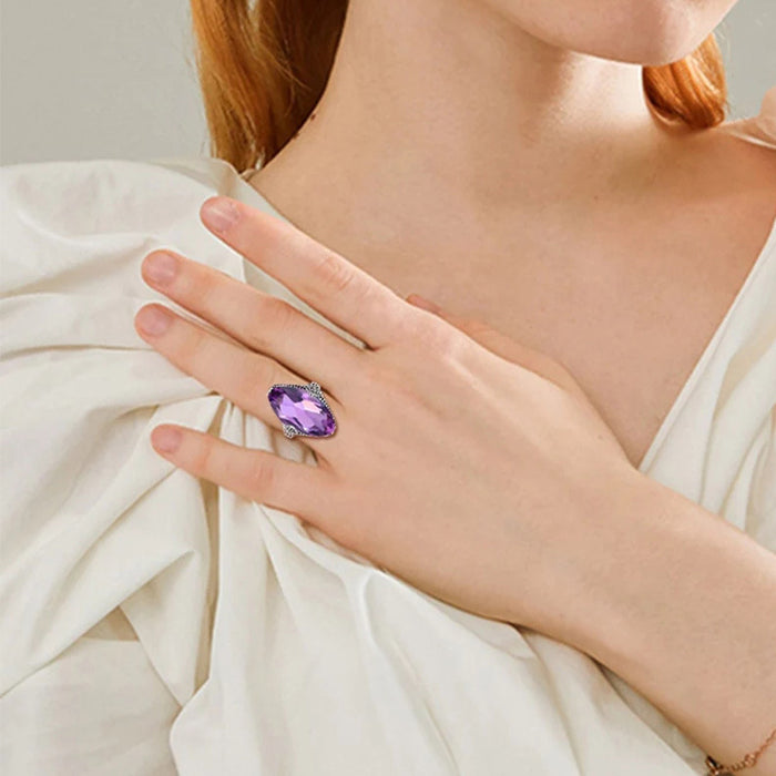 Anillo de ojo de caballo exagerado de alta gama, joyería de moda y popular a precio de ganga