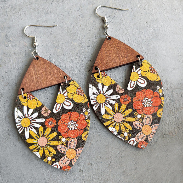 Wooden love earrings